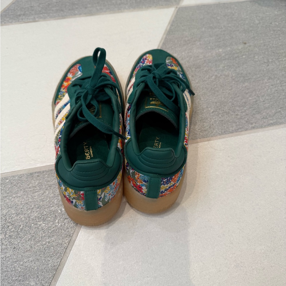 Adidas Liberty Sambae Green Floral Pattern Sneakers - Picture 3 of 4